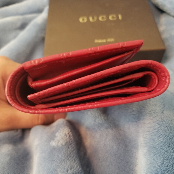 *sold* Guccissima Signature Tri-fold Red Wallet - Picture 6 of 8